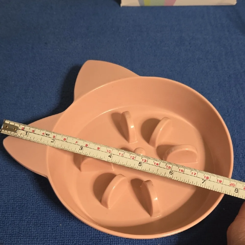 Charming Cat Ear Slow Feeder Bowl - Pink